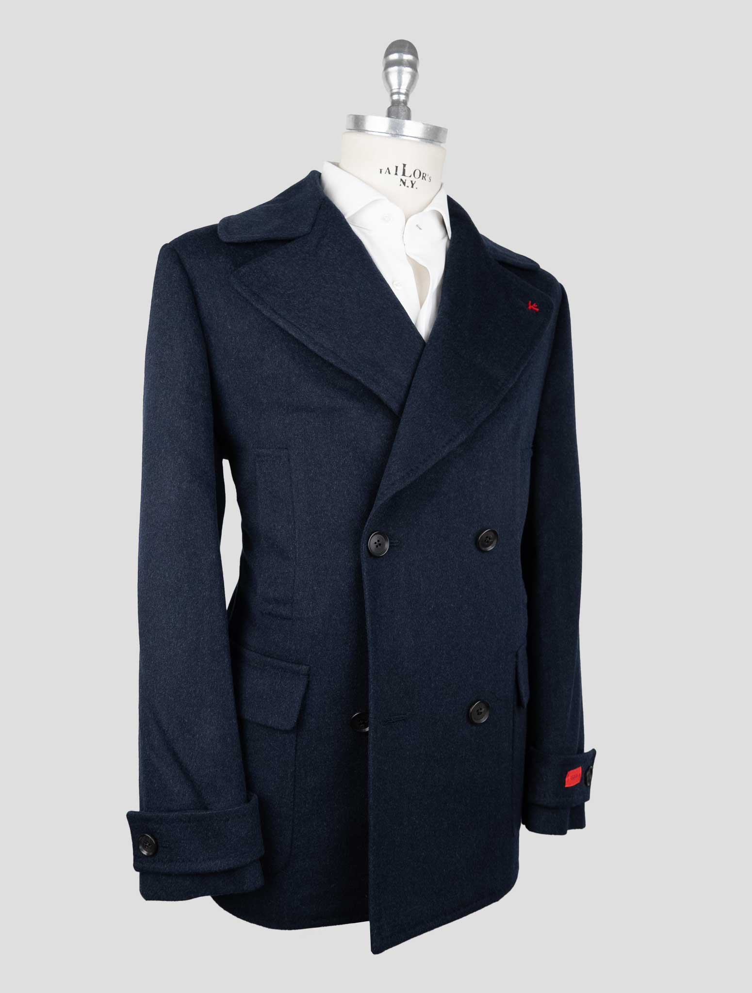 ジャケット・アウター Cashmere Double Breasted Coat 38 Isaia Blue Cashmere Double Breasted Coat – 2Men