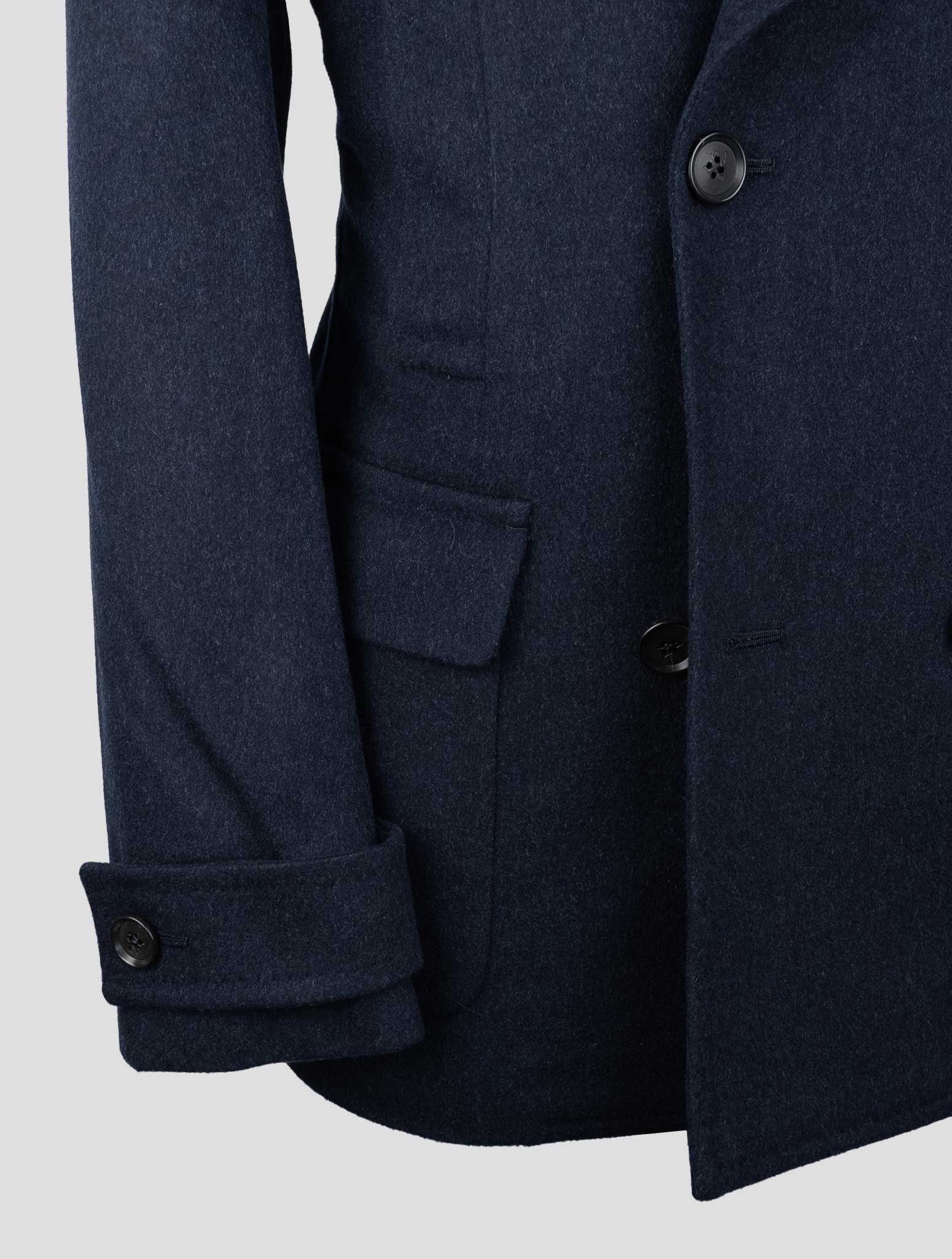 Isaia Blue Cashmere Double Breasted Coat