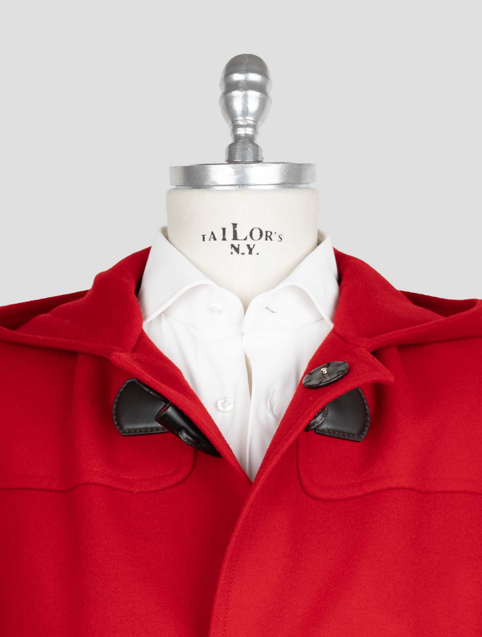 Isaia Red Wool Overcoat