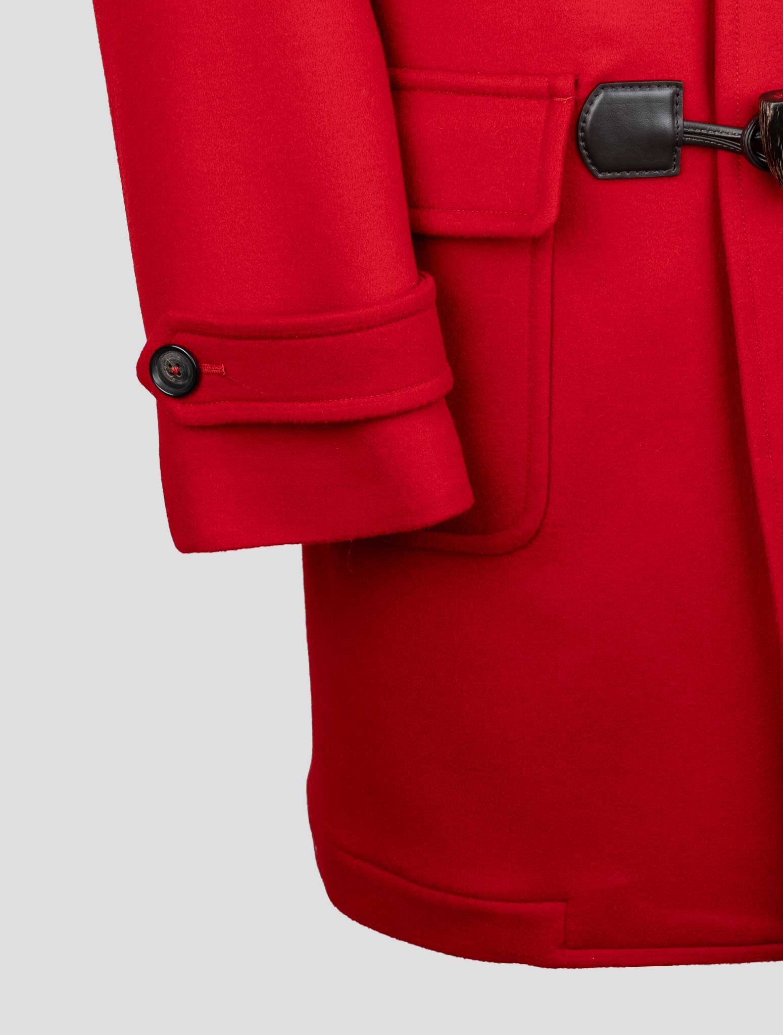 Isaia Red Wool Overcoat