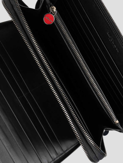 Kiton Black Leather Crocodile Docuent Holder