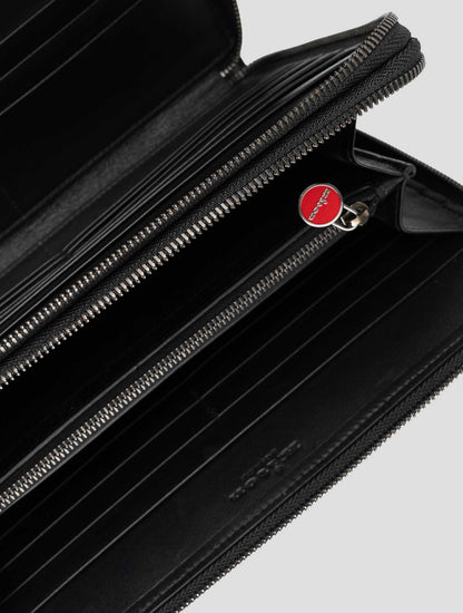 Kiton Black Leather Crocodile Docuent Holder