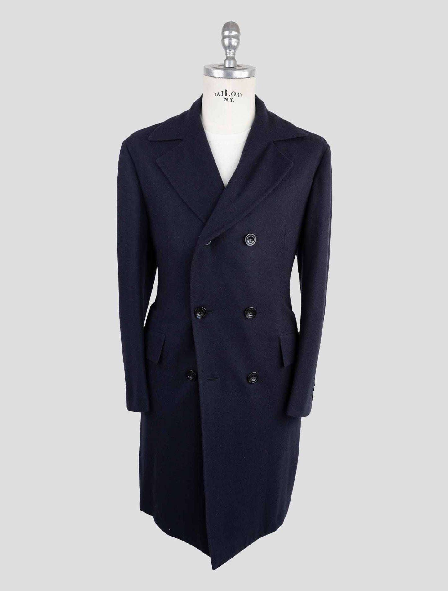 Kiton Blue Cashmere Overcoat