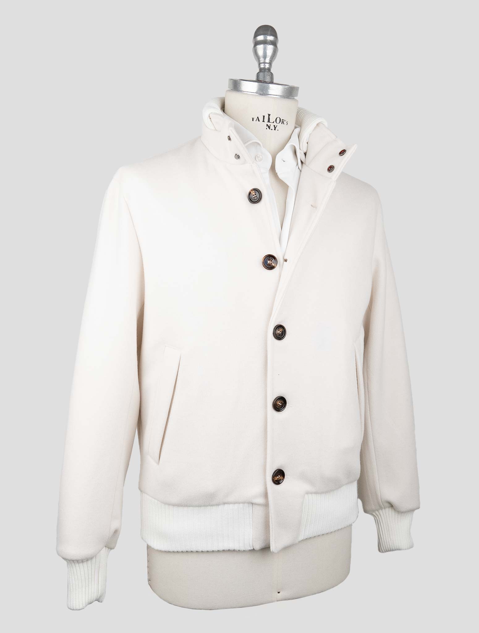 Kired White Pl Acrlic Wool Coat