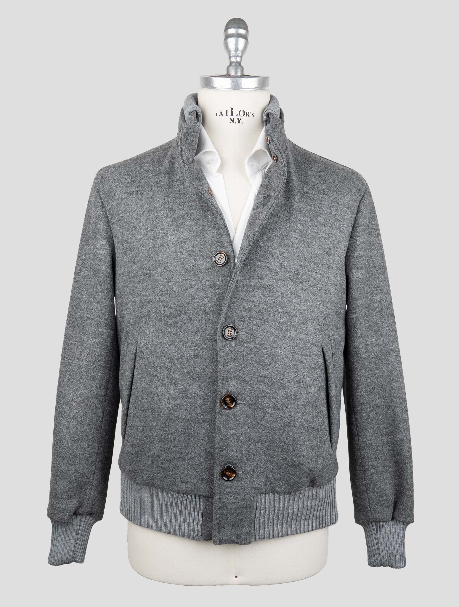 Kired Gray Pl Acrlic Wool Coat