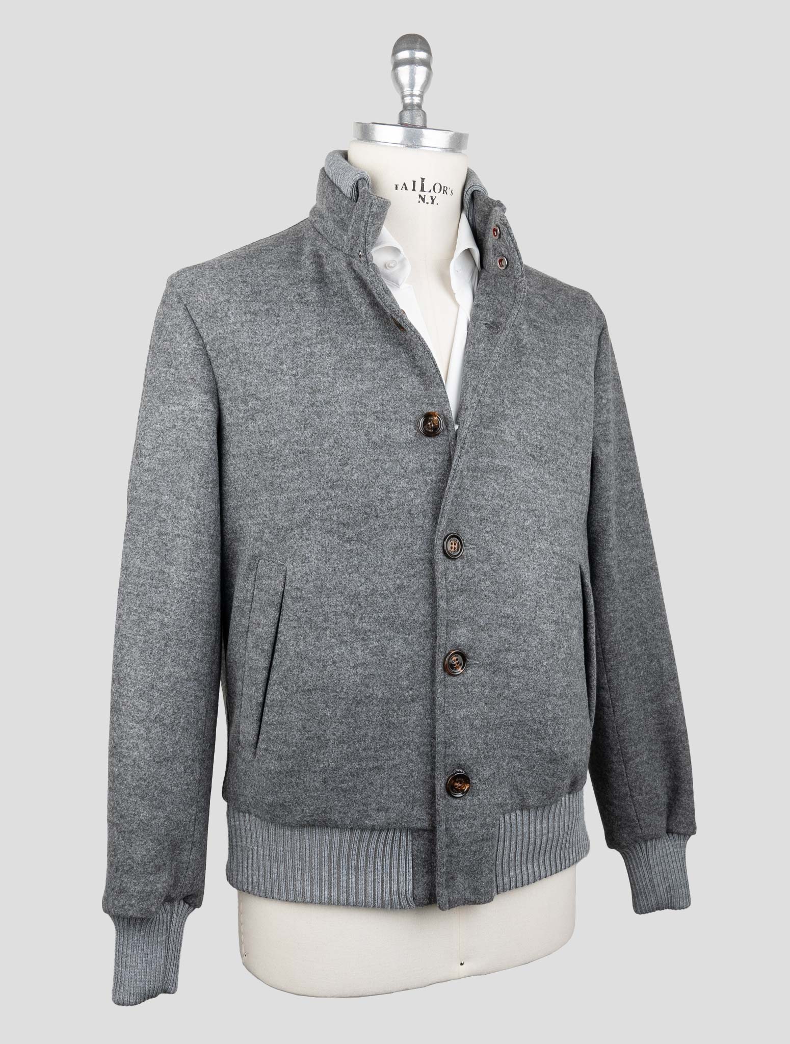 Kired Gray Pl Acrlic Wool Coat