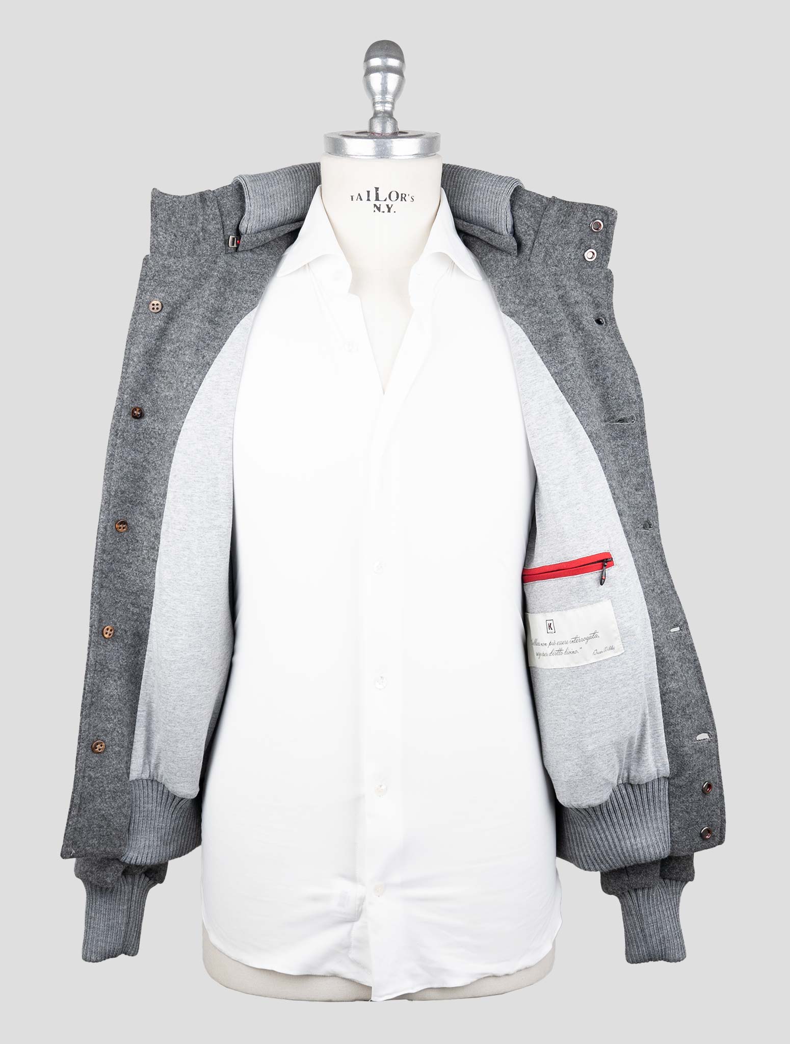 Kired Gray Pl Acrlic Wool Coat