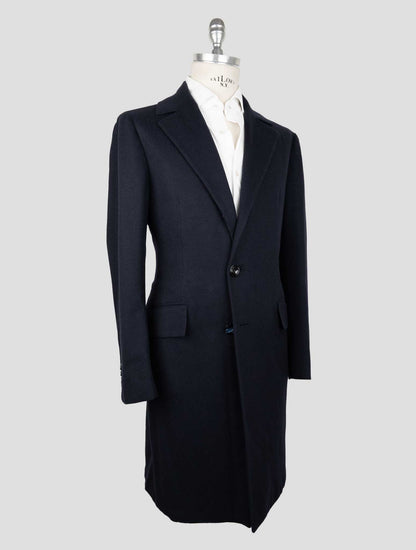 Kiton Blue Cashmere Overcoat