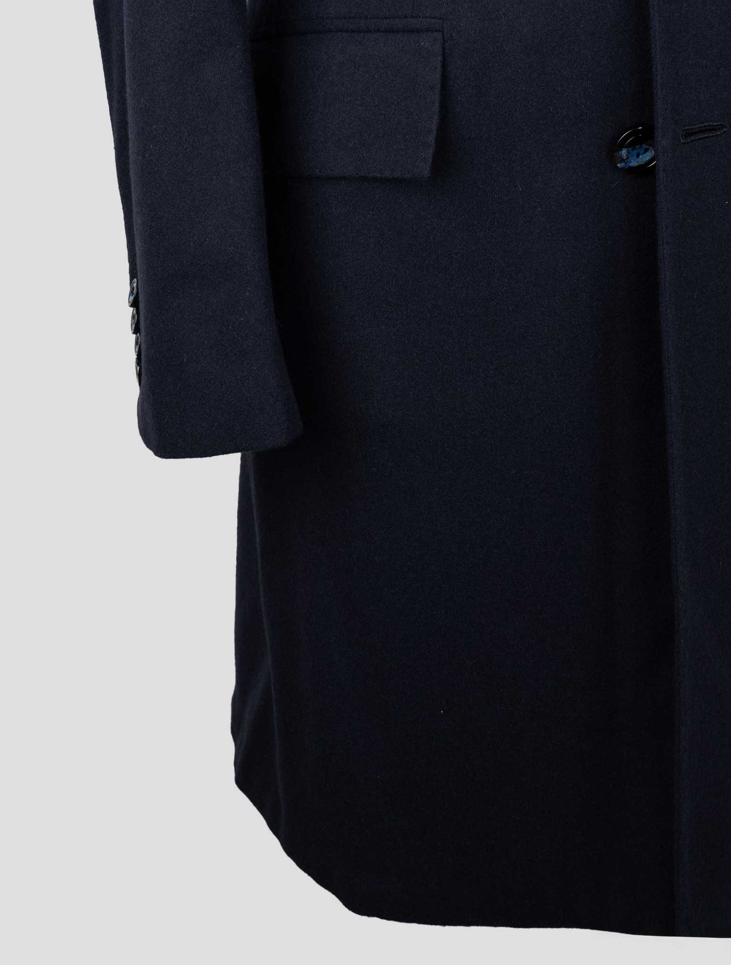 Kiton Blue Cashmere Overcoat