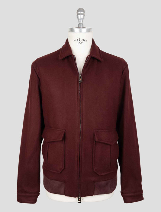 Kired Burgundy Pl Acetate Wool Coat