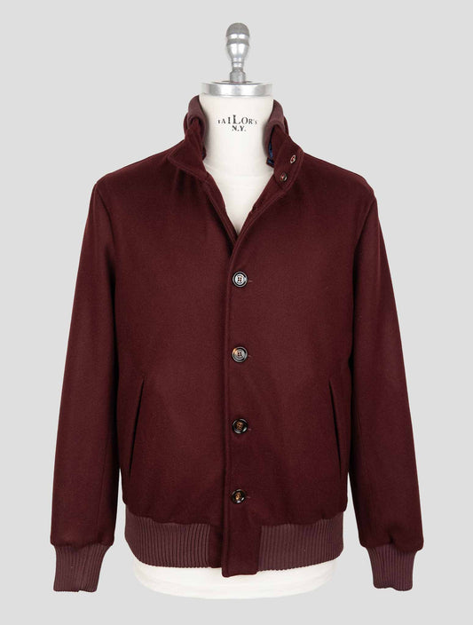 Kired Burgundy Pl Acetate Wool Coat