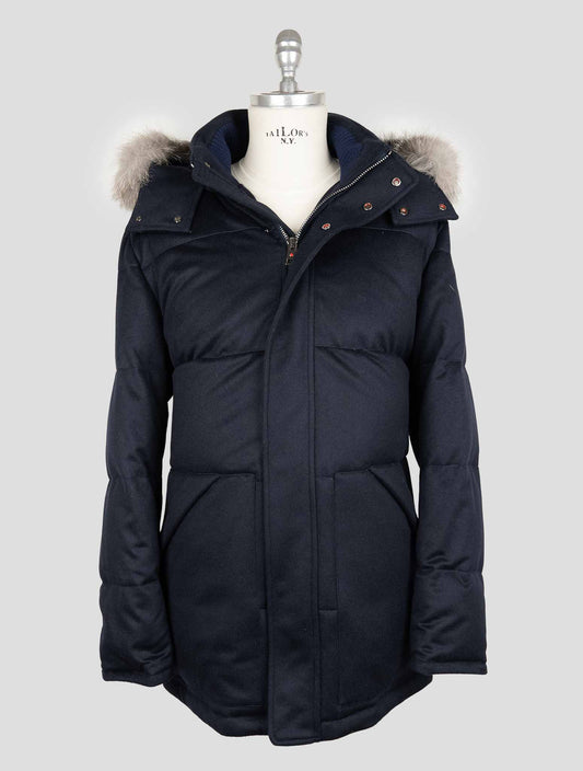 Kired Blue Wool Ea Overcoat