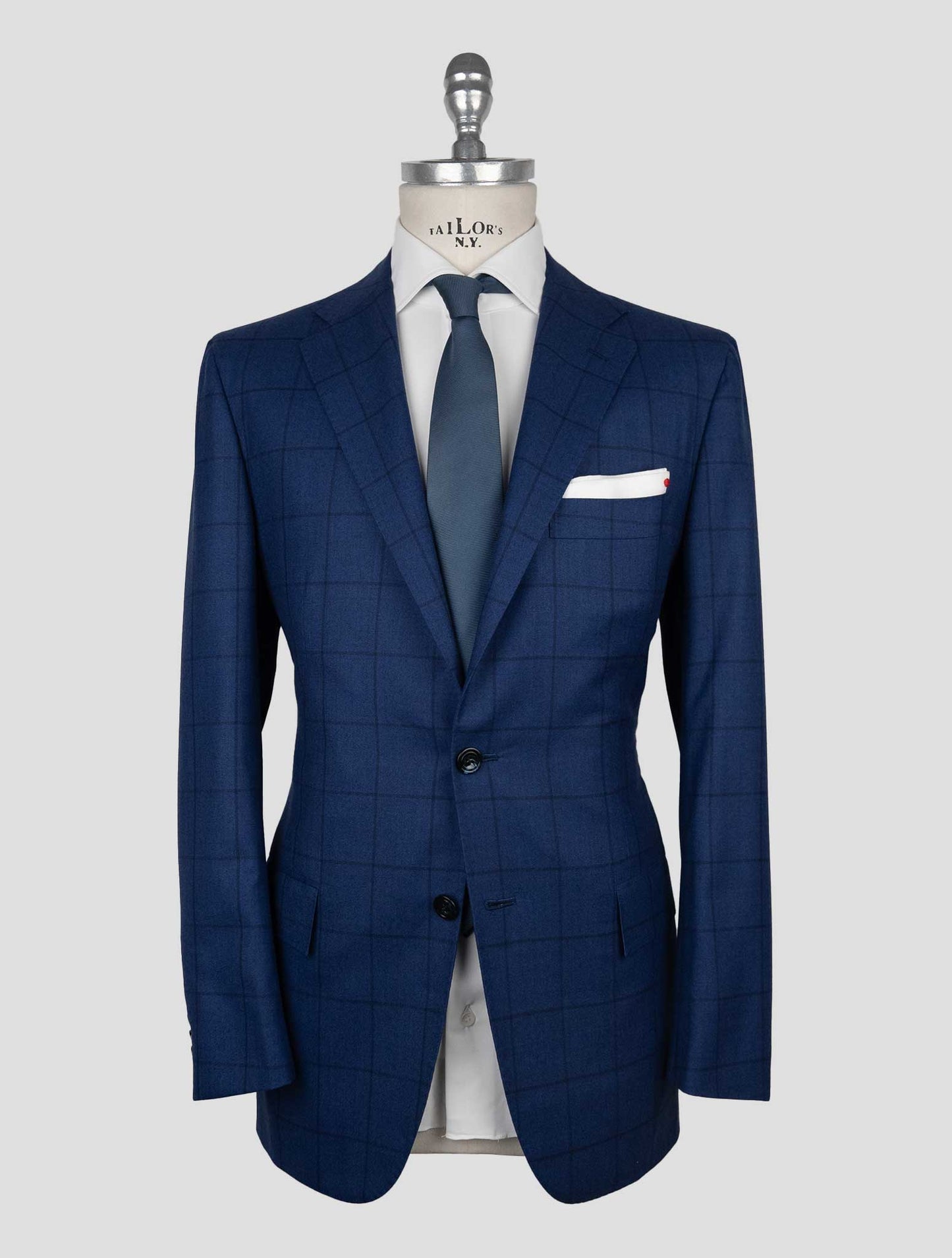 Kiton Blue Virgin Wool Vicuna Perù Suit
