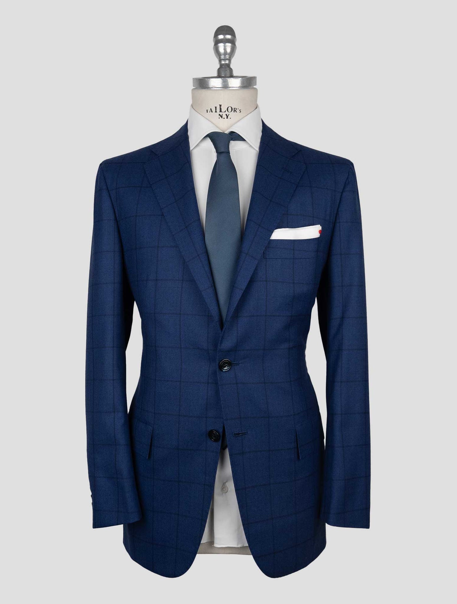 Kiton Blue Virgin Wool Vicuna Perù Suit
