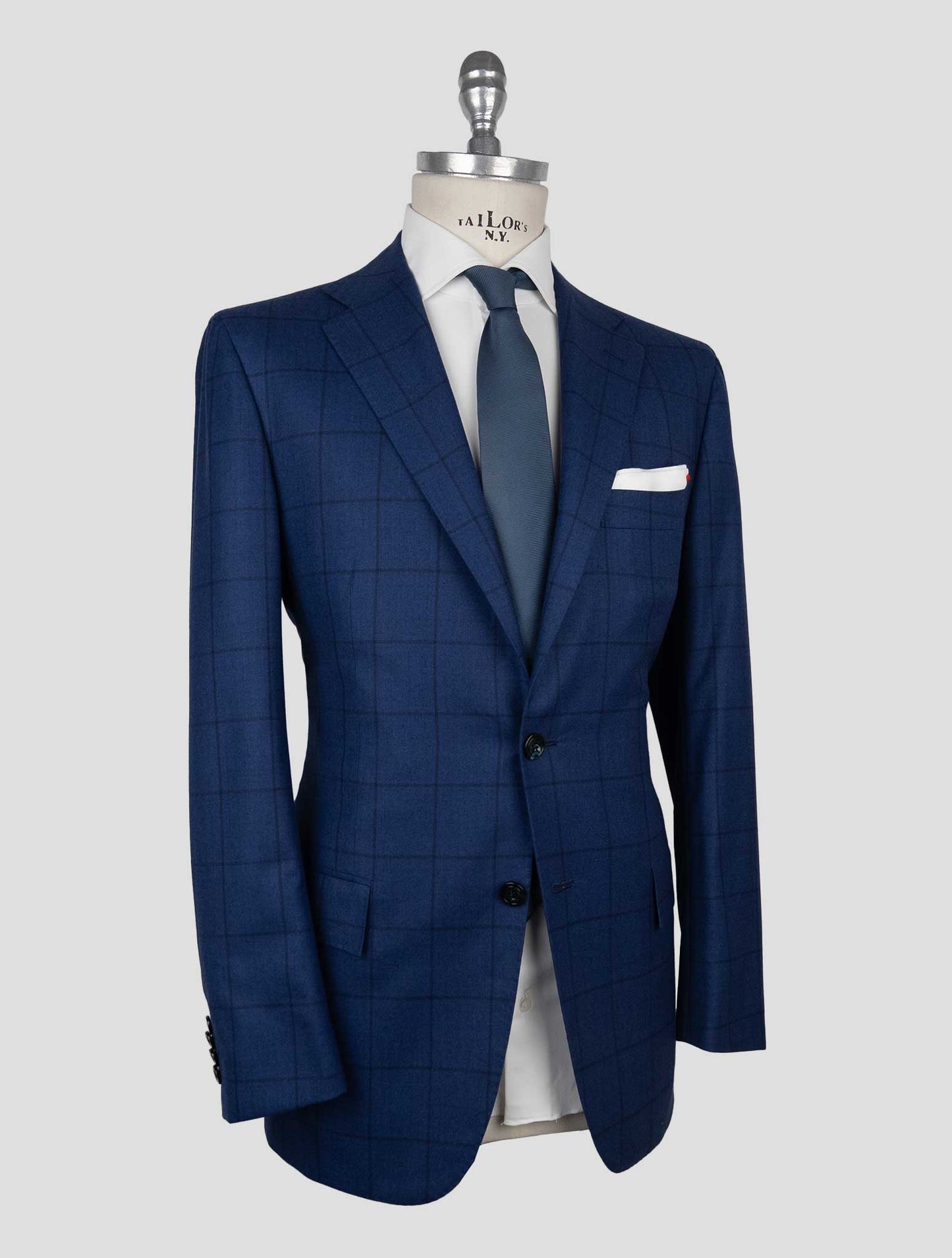 Kiton Blue Virgin Wool Vicuna Perù Suit
