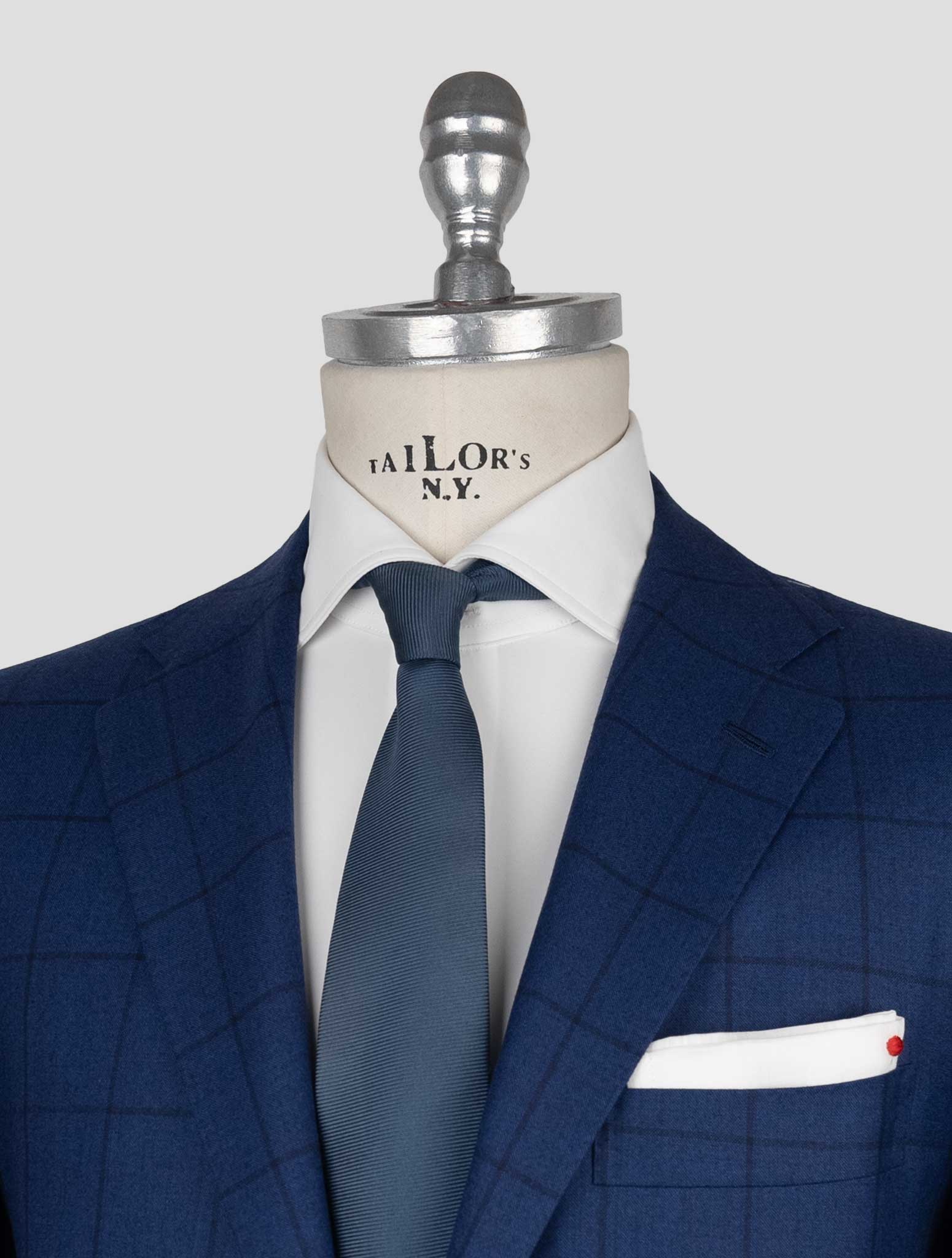 Kiton Blue Virgin Wool Vicuna Perù Suit
