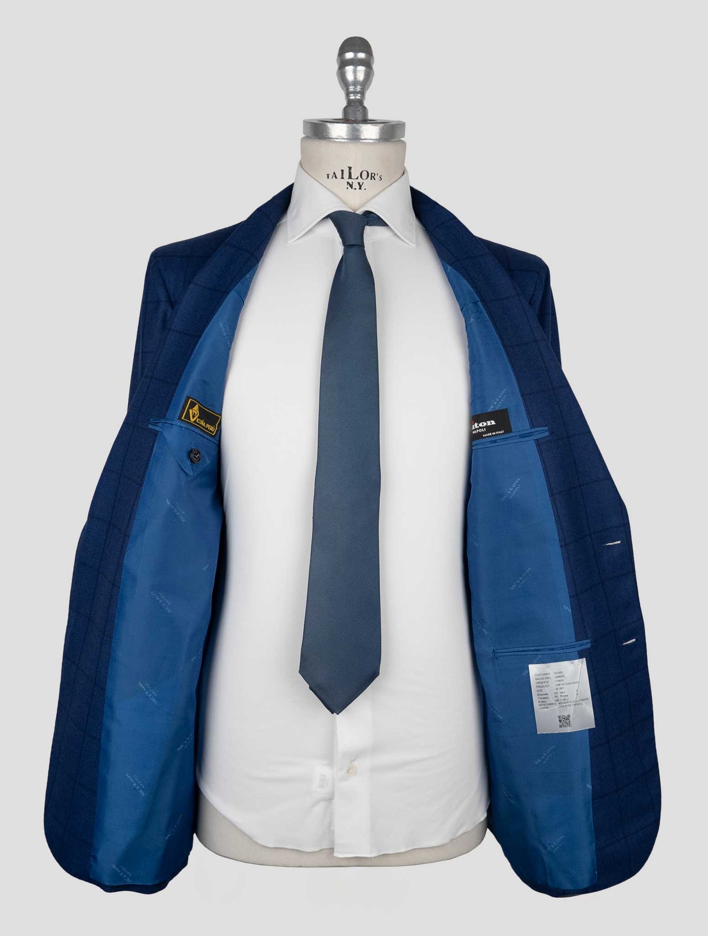 Kiton Blue Virgin Wool Vicuna Perù Suit