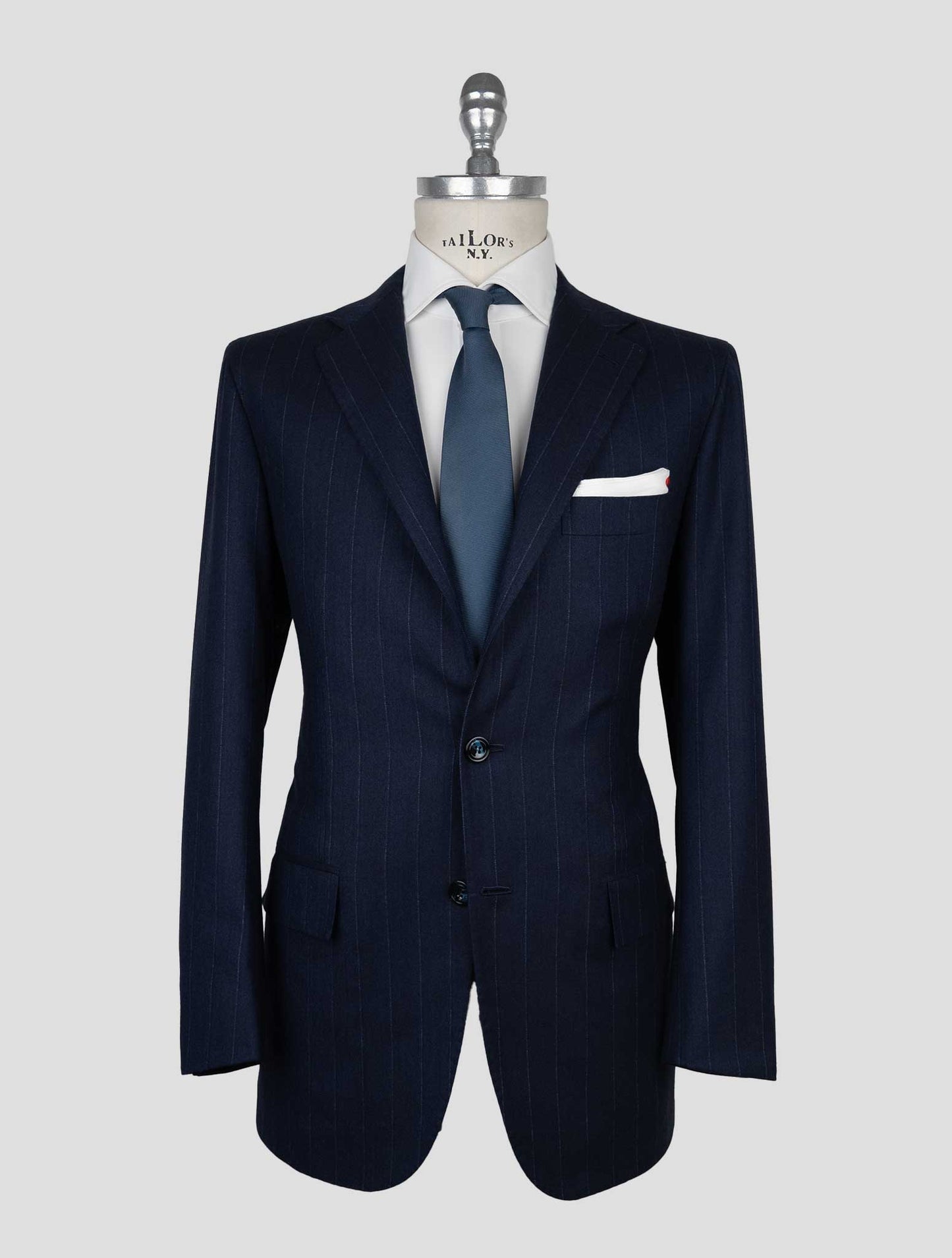 Kiton Dark Blue Virgin Wool Cashmere  Suit