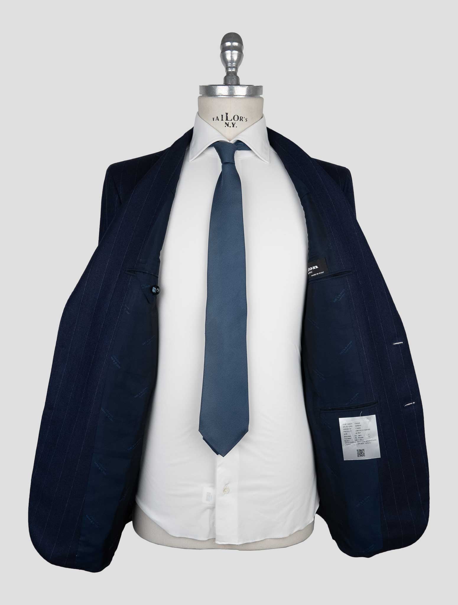 Kiton Dark Blue Virgin Wool Cashmere  Suit