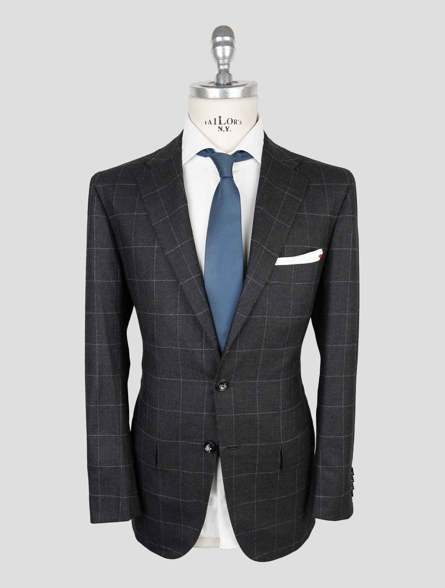 Kiton Dark Gray Virgin Wool Cashmere Suit