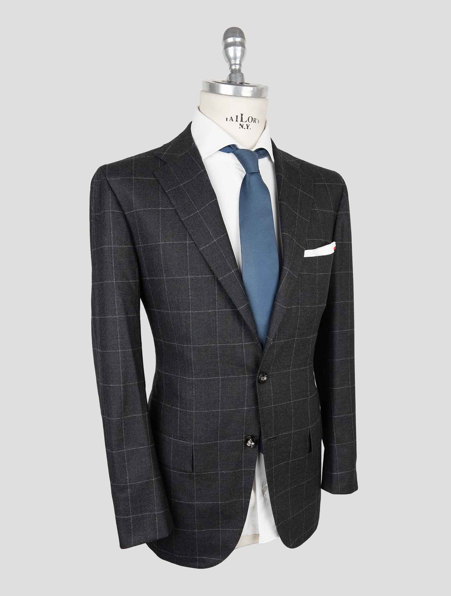Kiton Dark Gray Virgin Wool Cashmere Suit