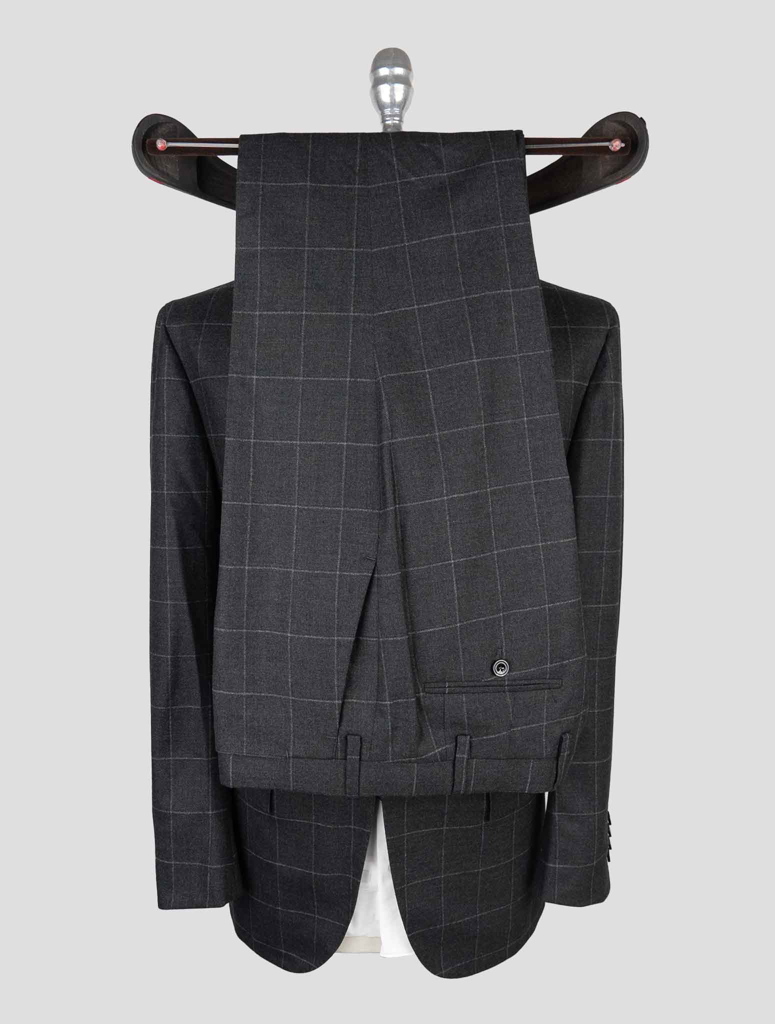 Kiton Dark Gray Virgin Wool Cashmere Suit
