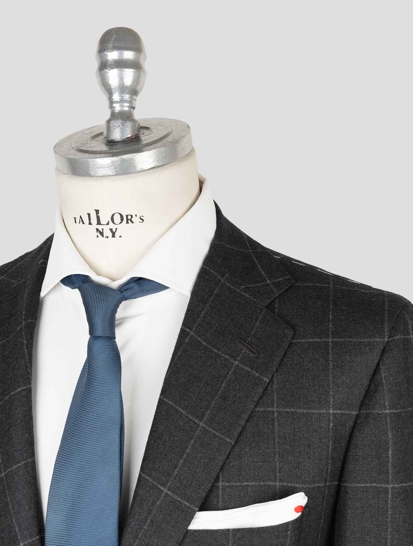 Kiton Dark Gray Virgin Wool Cashmere Suit