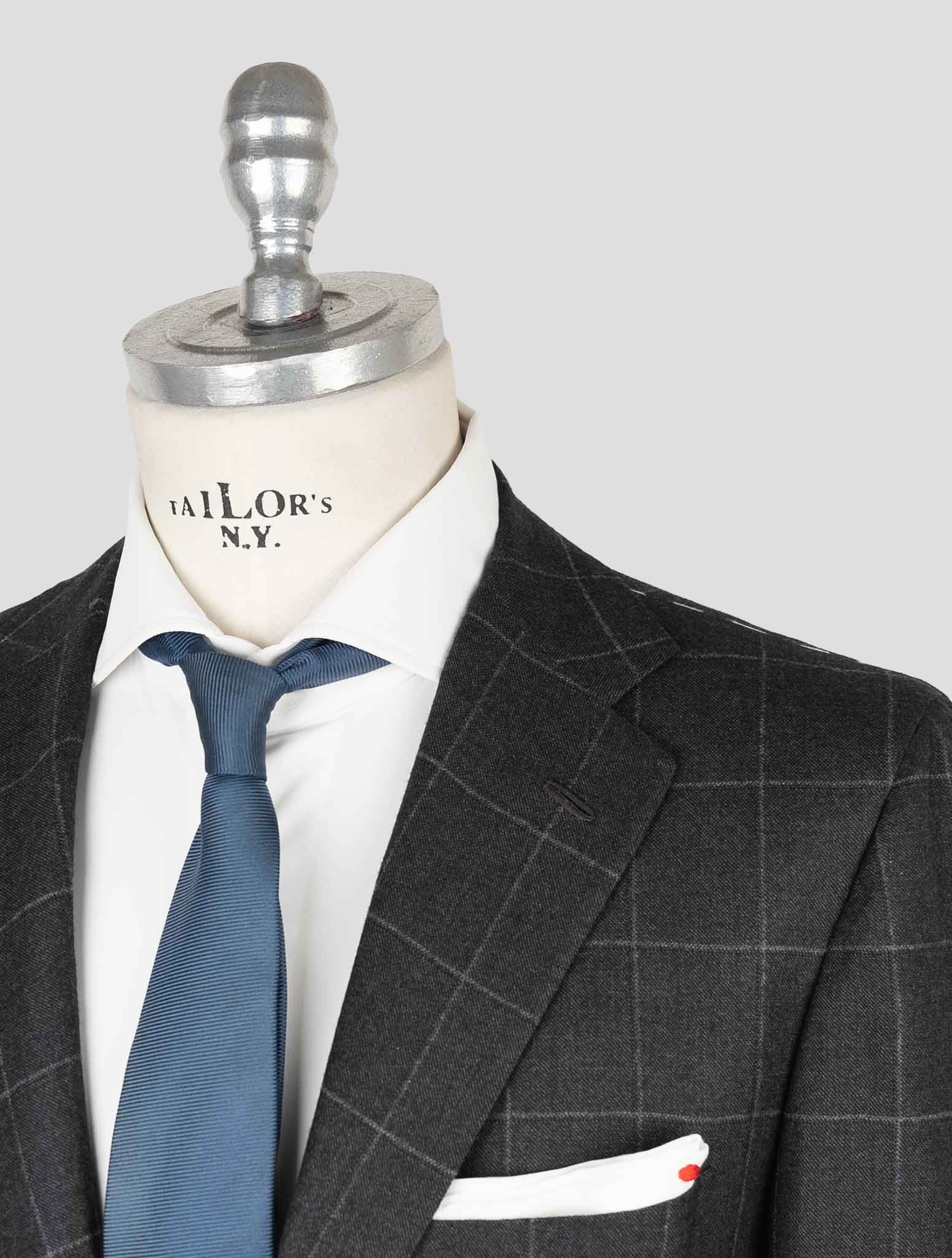 Kiton Dark Gray Virgin Wool Cashmere Suit