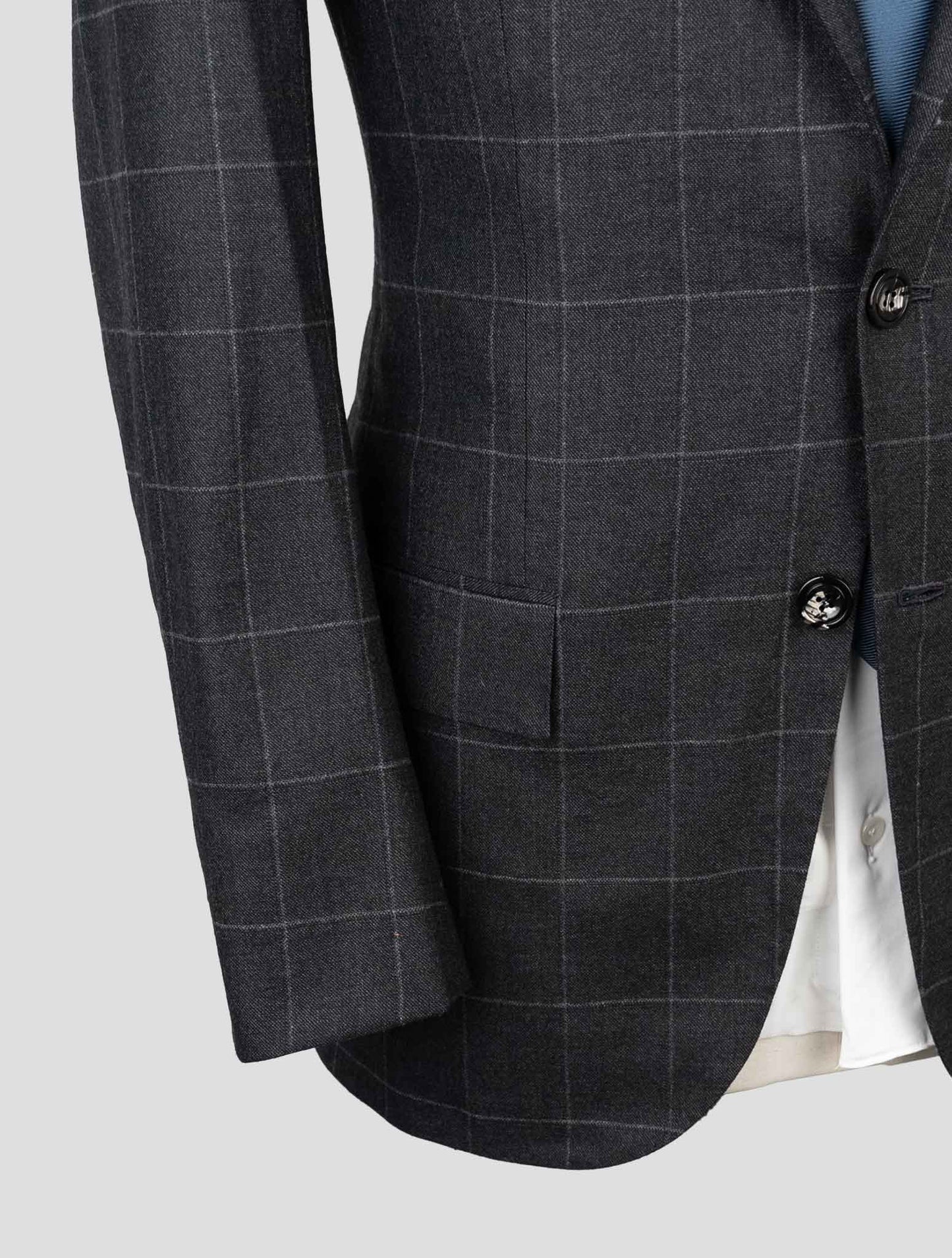 Kiton Dark Gray Virgin Wool Cashmere Suit