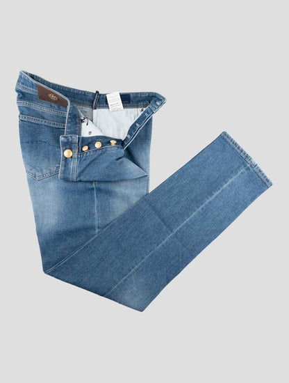 Luigi Borrelli Blue Cotton Jeans