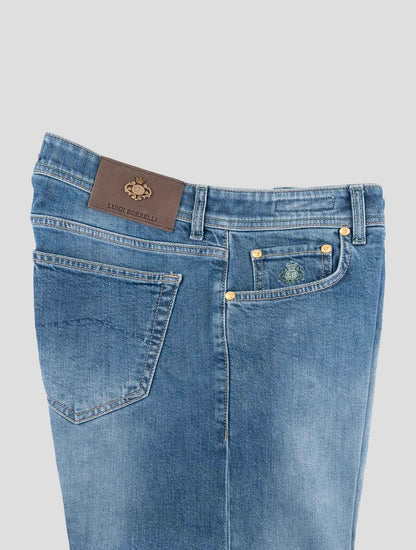 Luigi Borrelli Blue Cotton Jeans