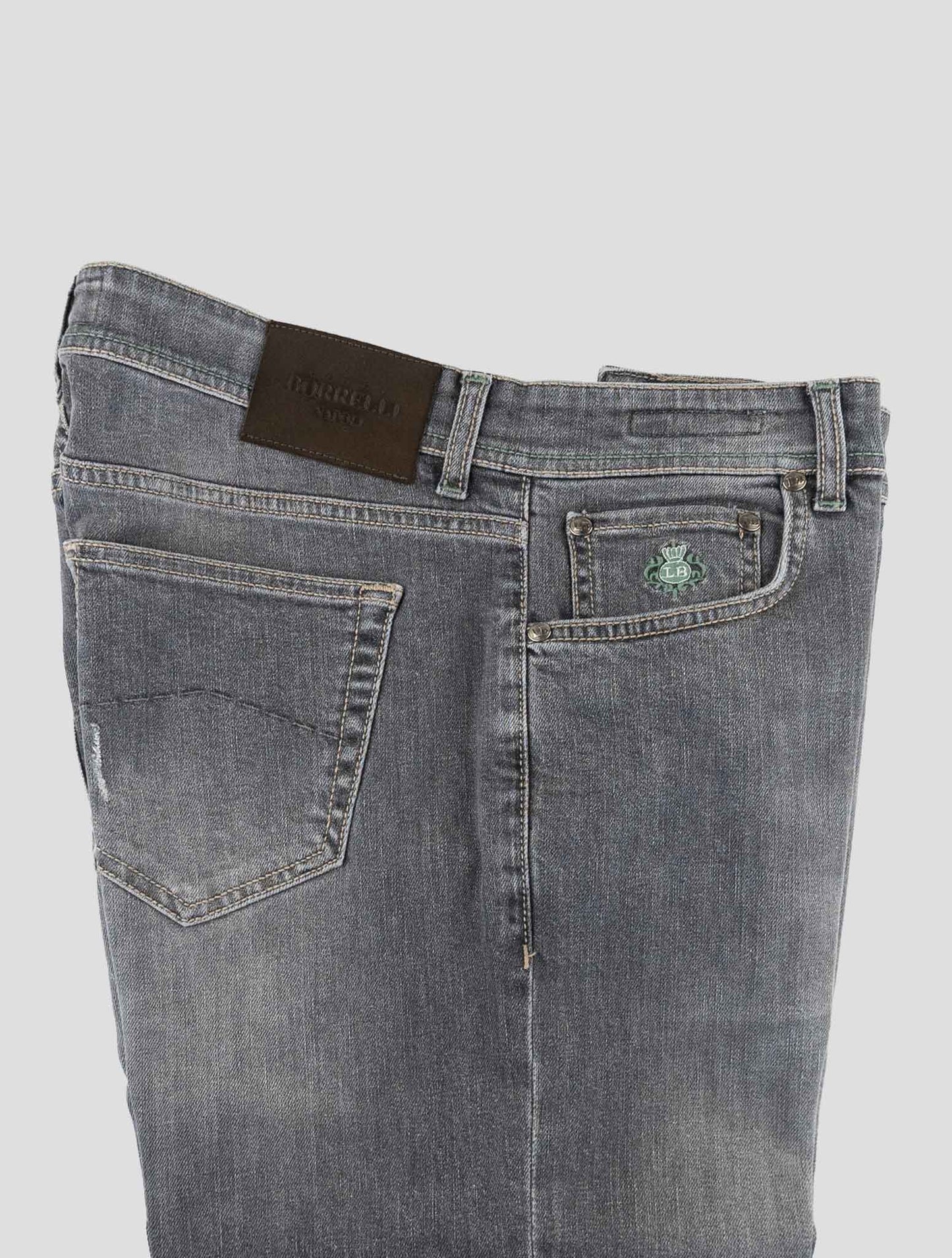 Luigi Borrelli Gray Cotton Ea Jeans