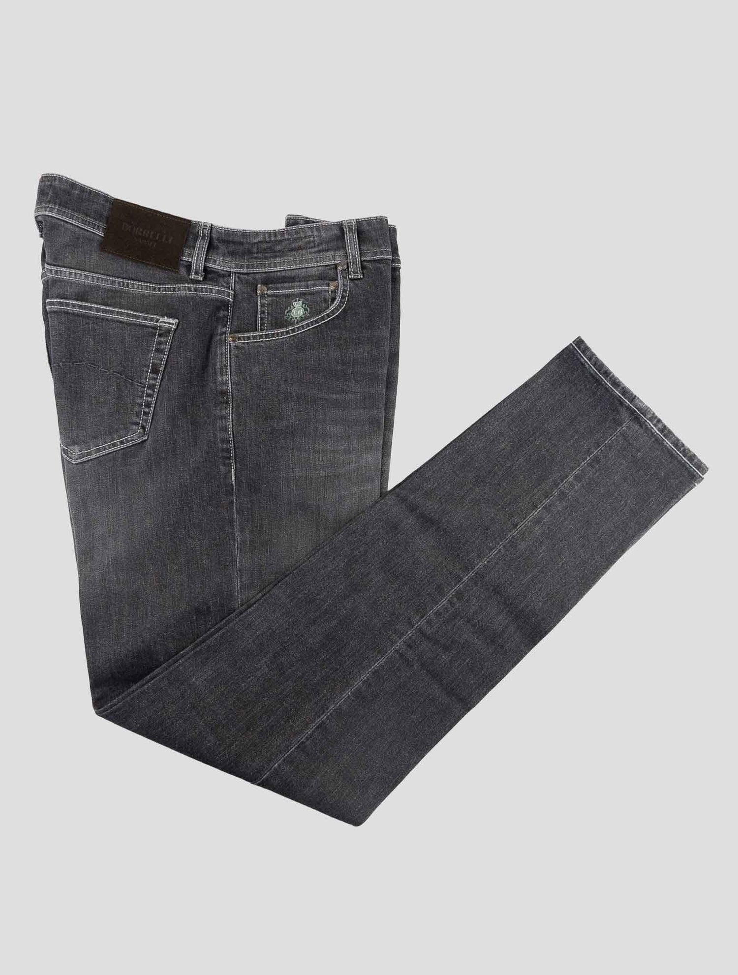 Luigi Borrelli Dark Gray Cotton Ea Jeans