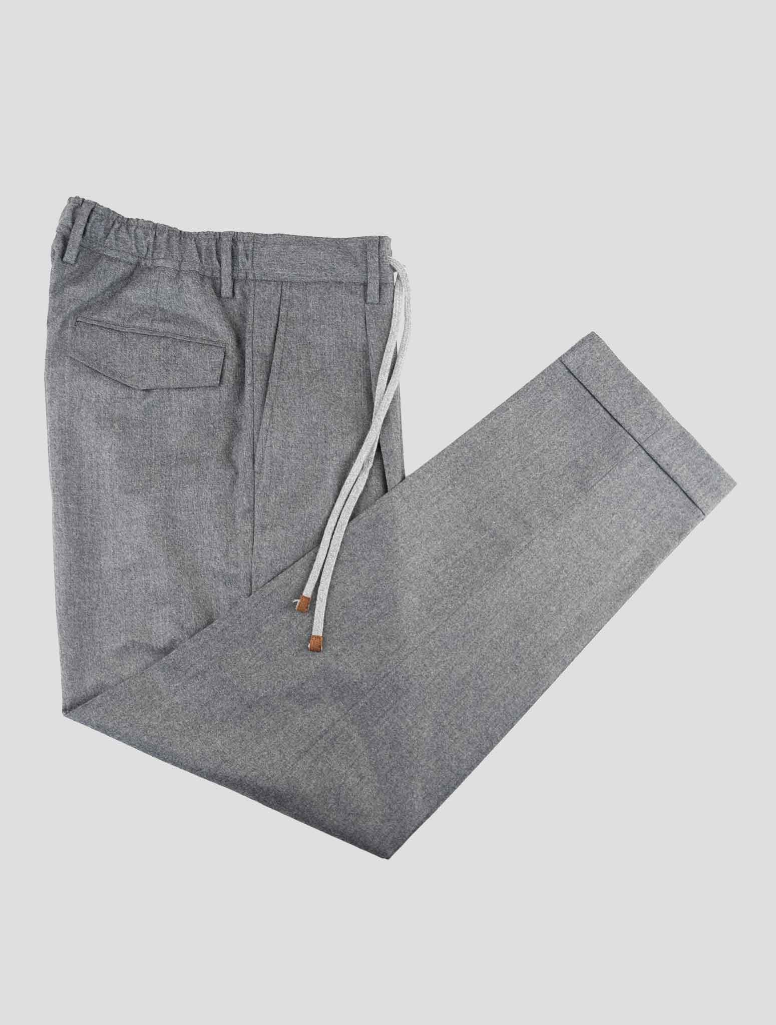 Barba Napoli Gray Virgin Wool Pants