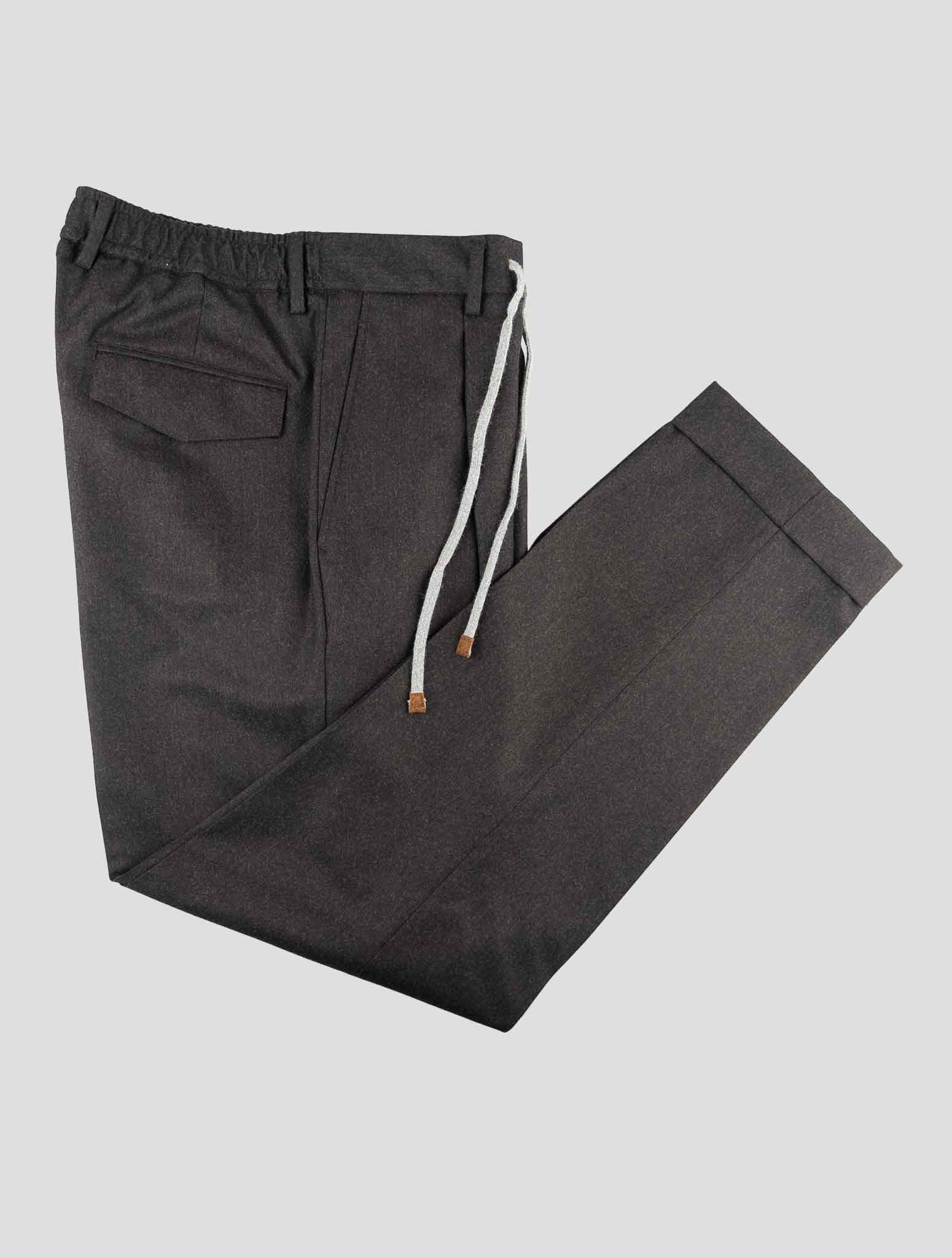 Barba Napoli Dark Brown Virgin Wool Pants