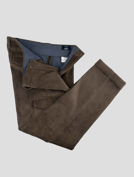 Barba Napoli Brown Pl Nylon Ea Cargo Velvet Pants