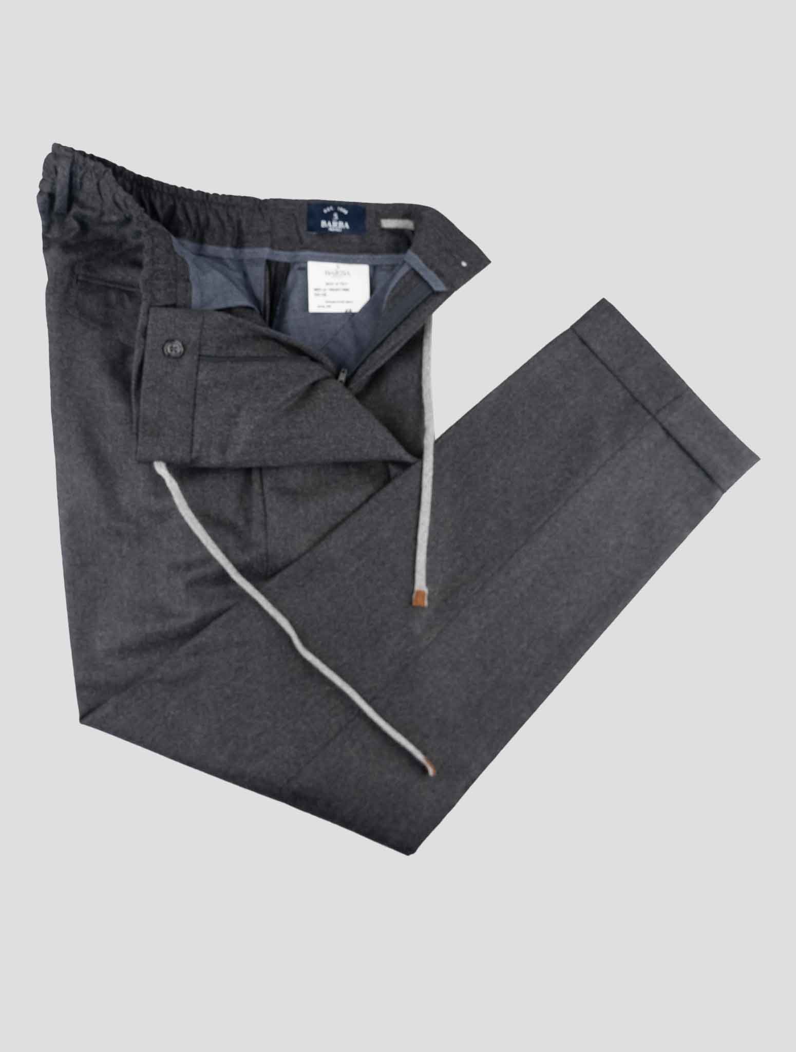 Barba Napoli Dark Gray Virgin Wool Pants