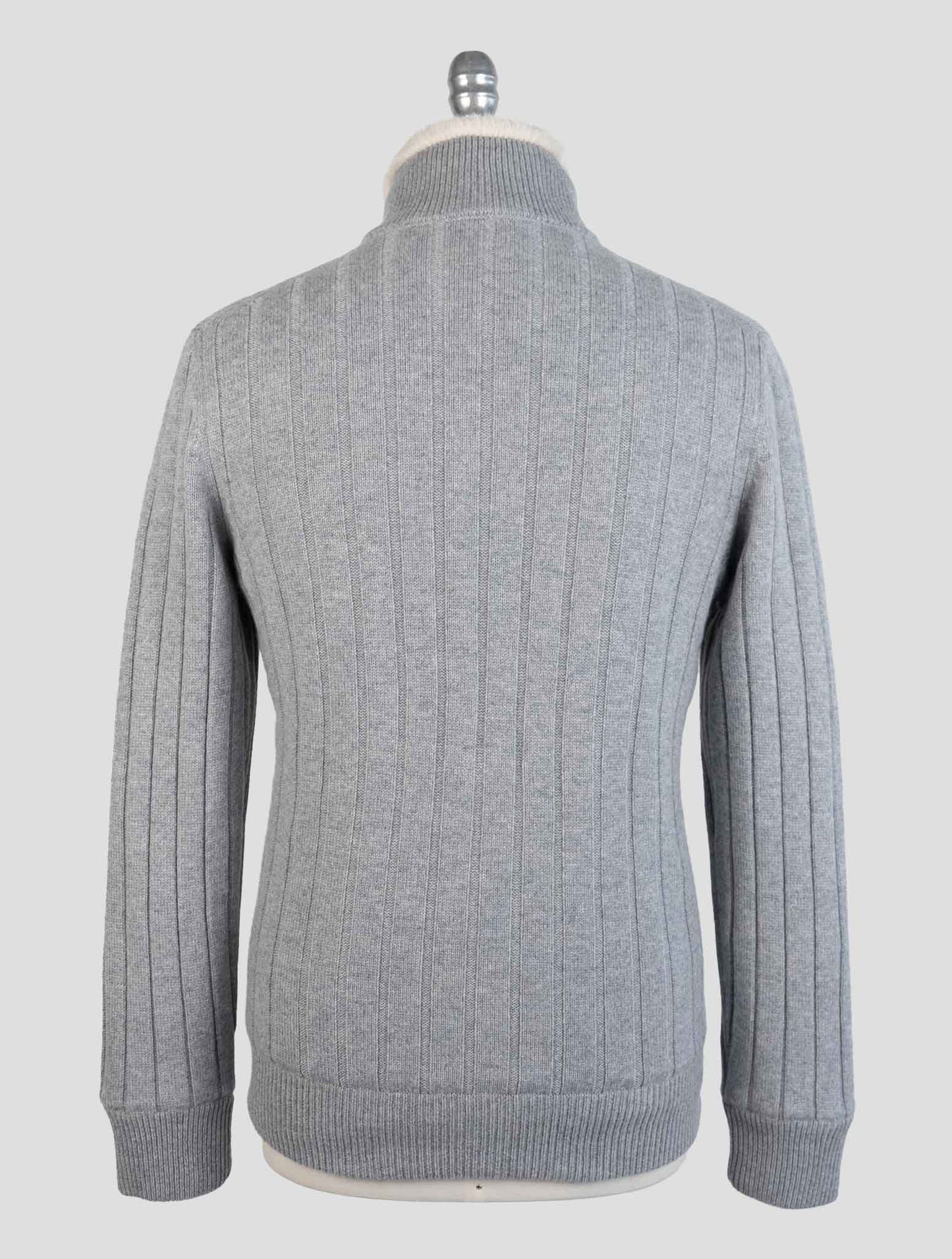 Barba Napoli Gray Cashmere With Fur Coat