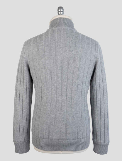 Barba Napoli Gray Cashmere With Fur Coat