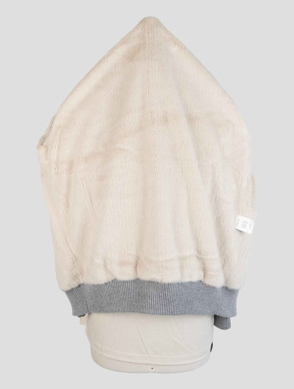 Barba Napoli Gray Cashmere With Fur Coat