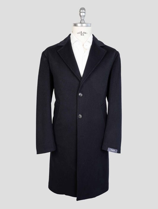 Barba Napoli Blue Virgin Wool Overcoat