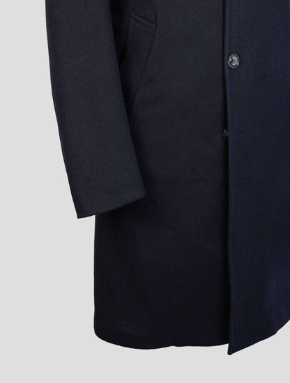 Barba Napoli Blue Virgin Wool Overcoat