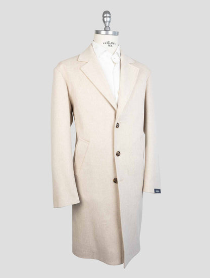 Barba Napoli Beige Virgin Wool Overcoat