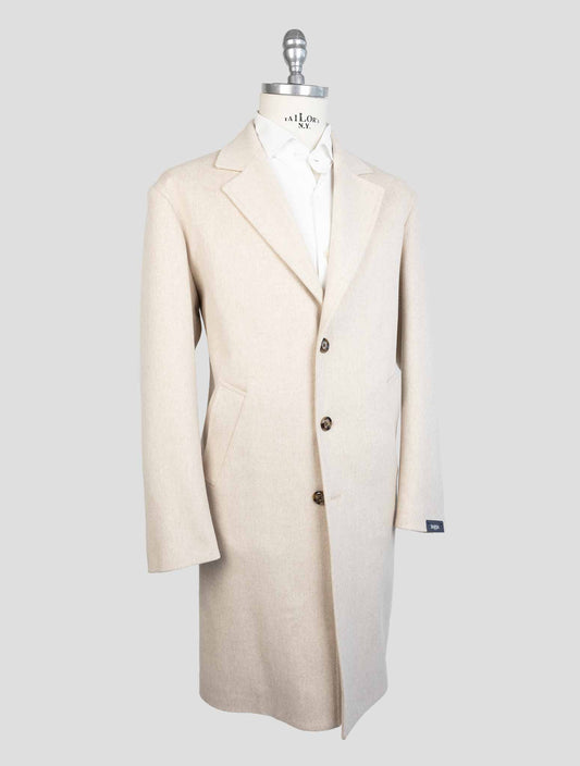 Barba Napoli Beige Virgin Wool Overcoat