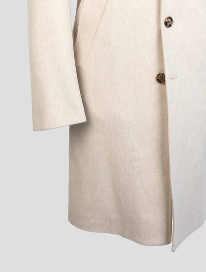 Barba Napoli Beige Virgin Wool Overcoat