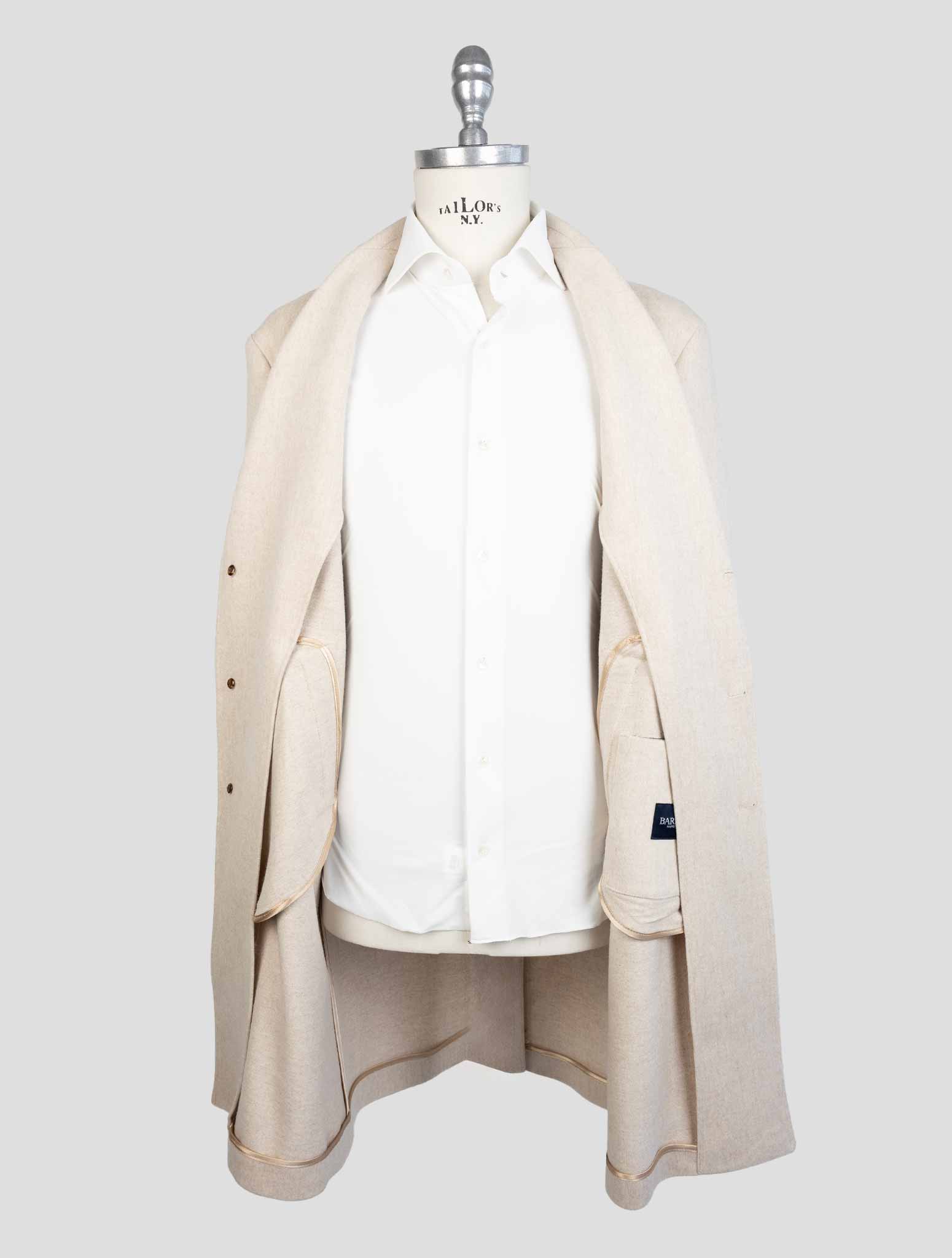 Barba Napoli Beige Virgin Wool Overcoat