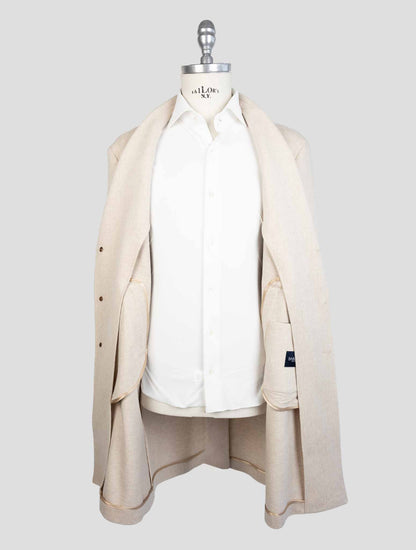 Barba Napoli Beige Virgin Wool Overcoat