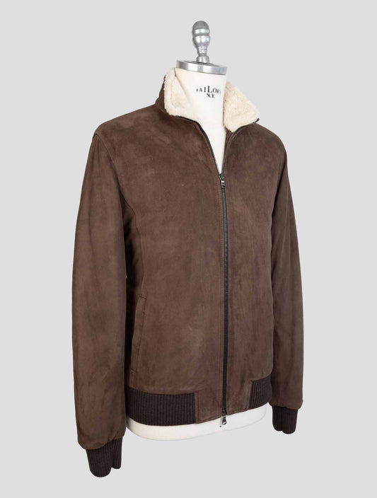 Barba Napoli Brown Leather Suede Coat