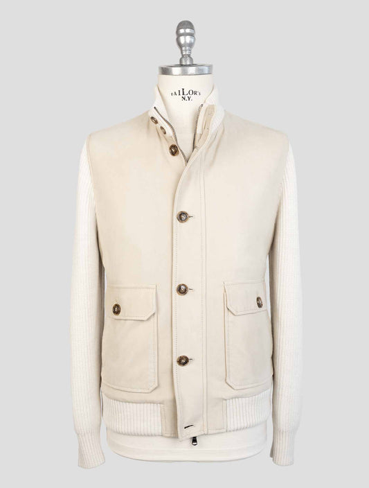 Barba Napoli Beige Leather Suede Coat