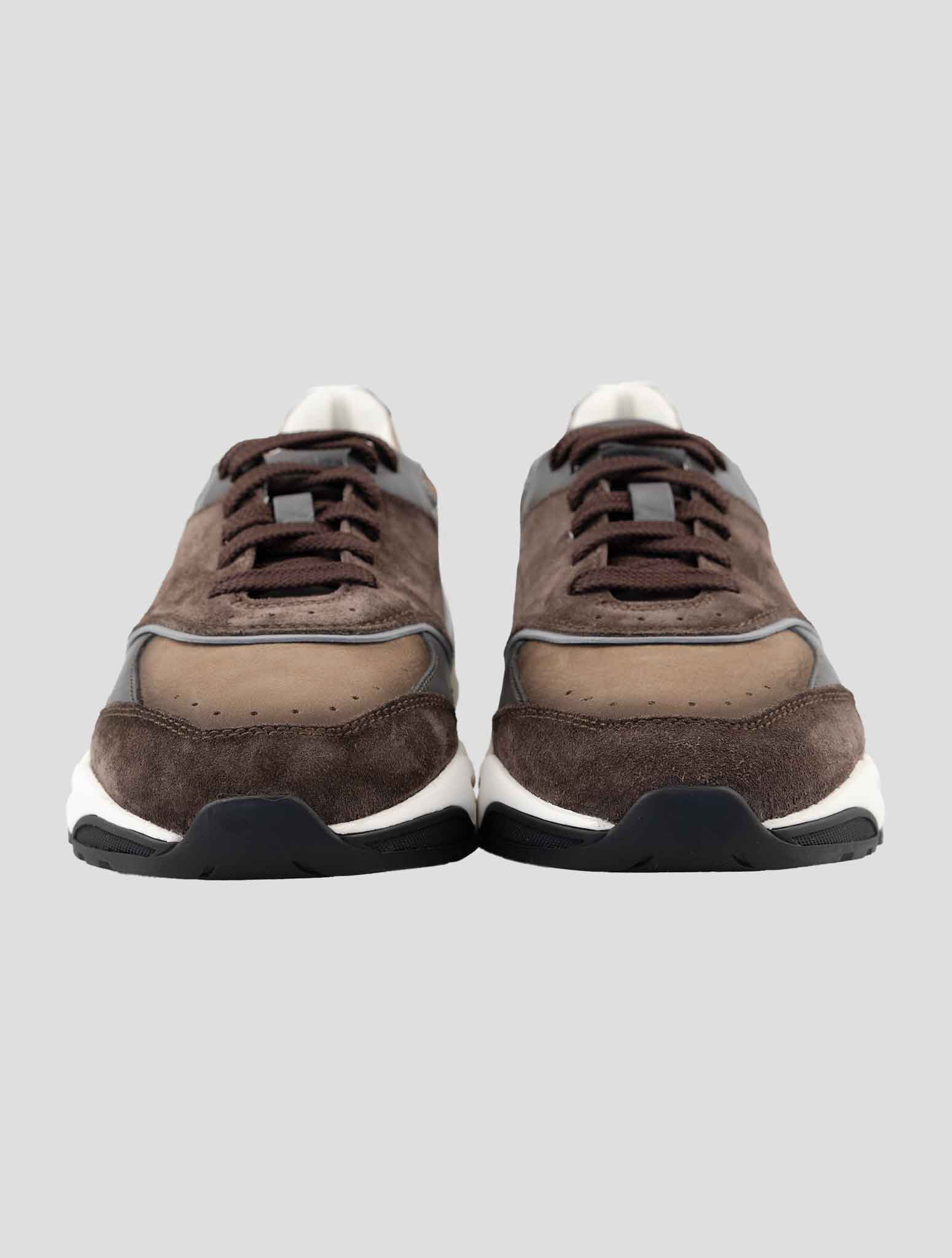 Santoni Multicolor Leather Suede Sneakers